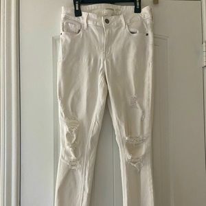 Super Skinny white ripped old navy jeans